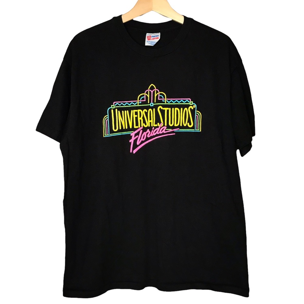 XL Vintage Universal Studios Neon Graphic Tee T-shirt Single Stitch Florida